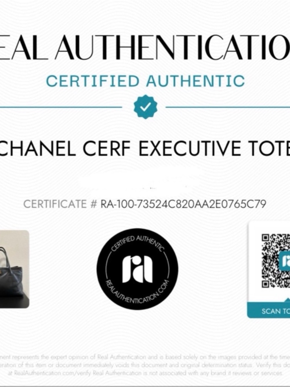 CHANEL Black Executive Calfskin Tote Bag with Gold CC turn-lock - Picture 8 of 8